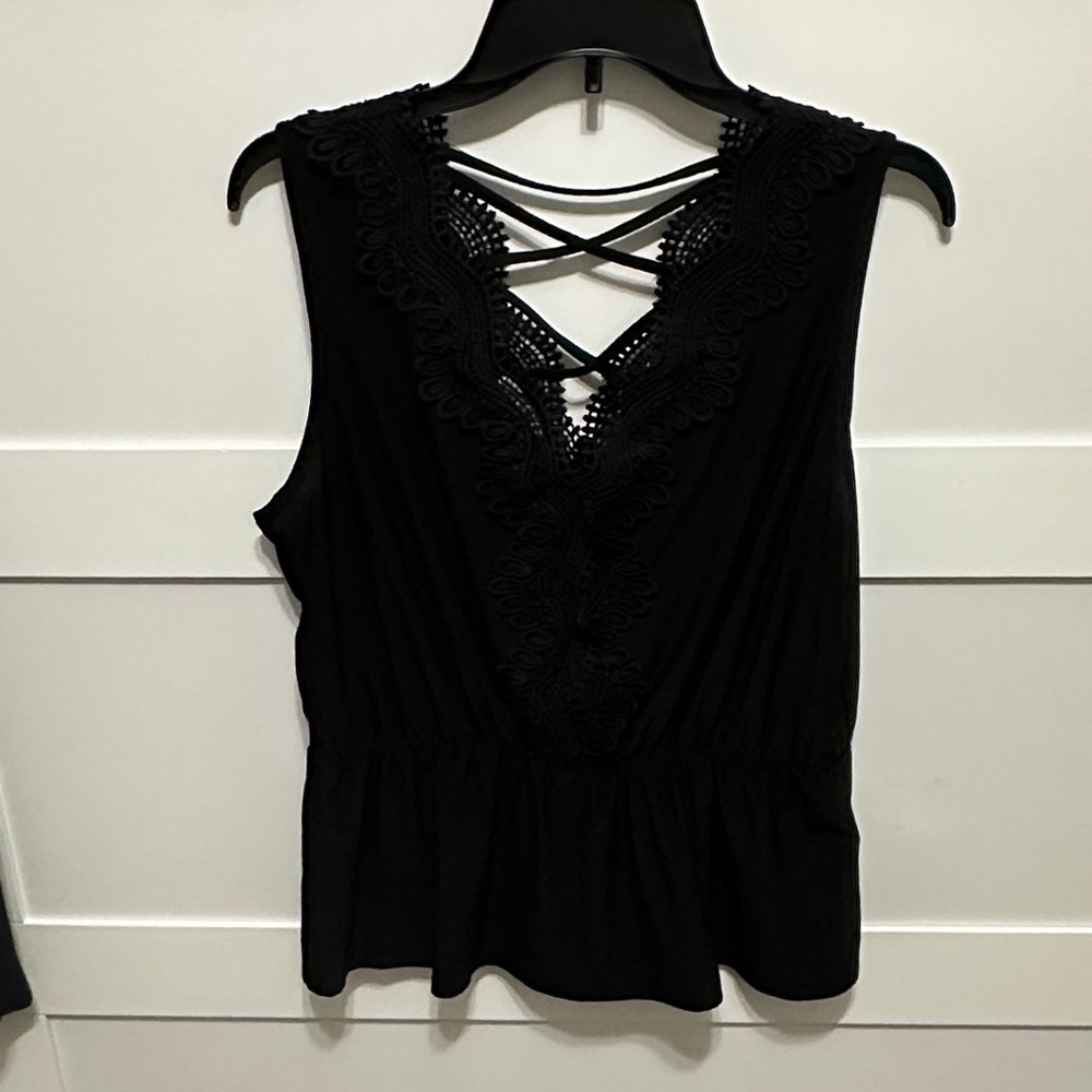 Elegant Black Women's Lace Blouse